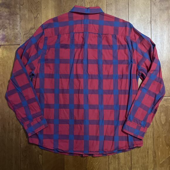 Roebuck & Co. Plaid Button Up Shirt Size XXL Red Western Preppy Casual - Picture 5 of 7